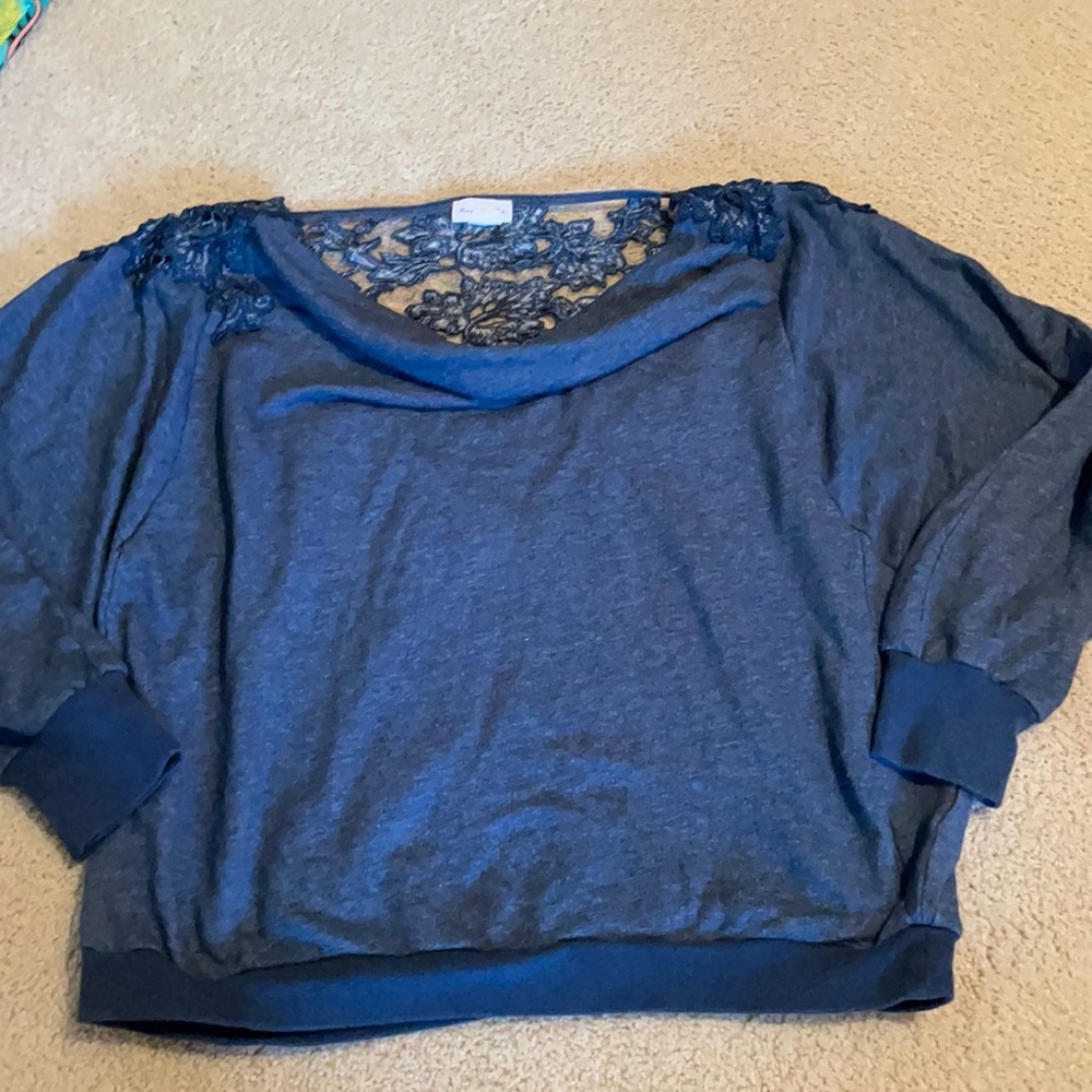 Anthropologie sweatshirt with lace back